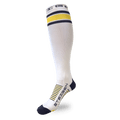 White – Yellow Stripe Running Socks Full Length