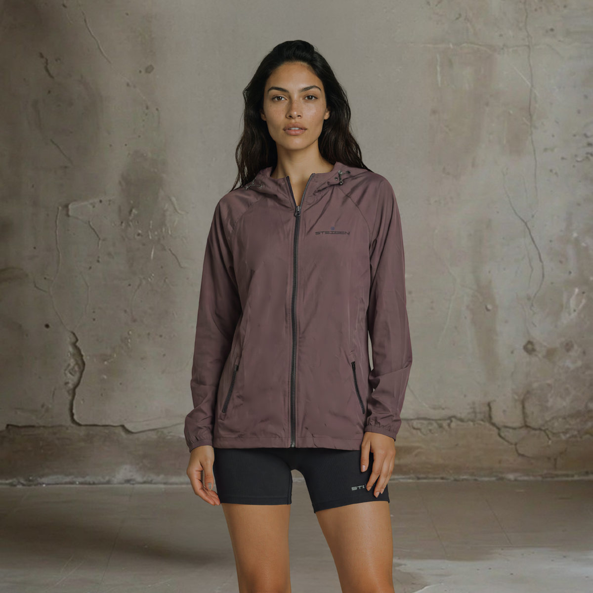 Steigen Brown Shell Windbreaker Jacket – Women’s